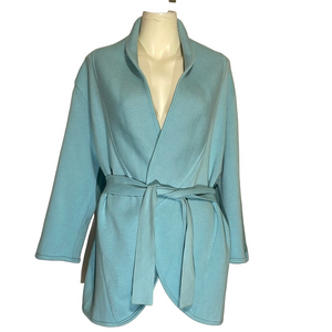 Madison Open Front Blue Cardigan Sweater Sz XL